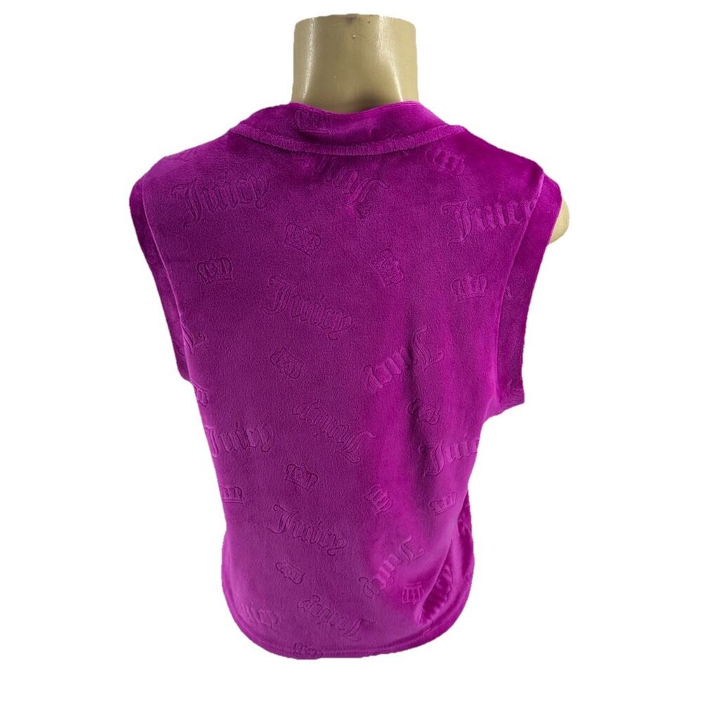 Juicy Couture XL Women velour sleeveless top with rhinestone detail C40 - Picture 3 of 9